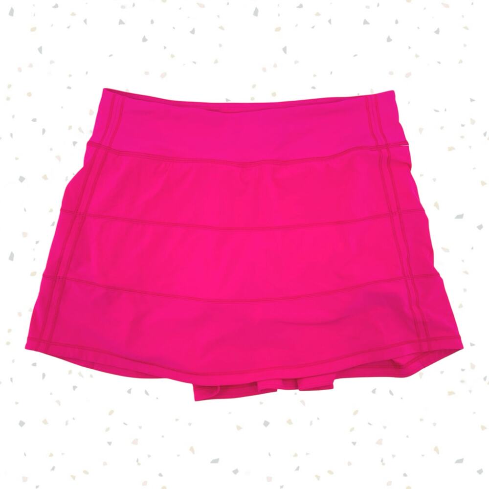 Lululemon Long Pace Rival Skirt Sonic Pink Neon Golf Tennis Skort Size 6 NEW